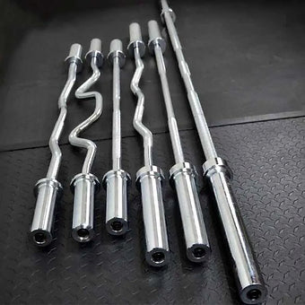 Chrome Barbells Weight Lifting Gym Curved Barbell 2.2M