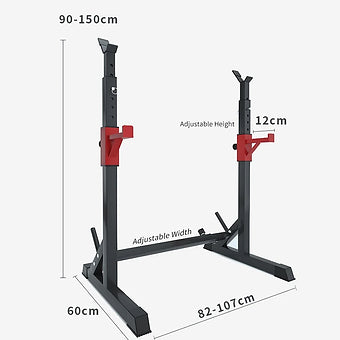 6-Level Adjustable Squat Rack,Weightlifting Bench&Barbell Stand for Home Gym,Hea