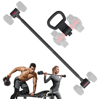 X-Bell System Dumbbells to Barbell Converter, Dumbbell to Curl Bar, Macebell and