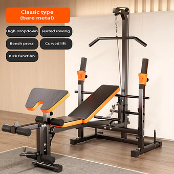 Household Barbell Weightlifting Bench , Fitness Press Bed, High Pull Bird Stool,